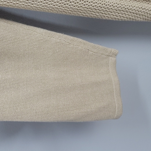 EMALINE Petite Medium Beige Open Front Spring Cardigan Sweater - Picture 4 of 7